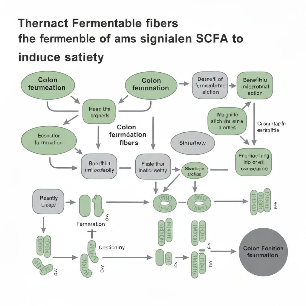 Scientific diagram of fermentable fibre and SCFA production pathways